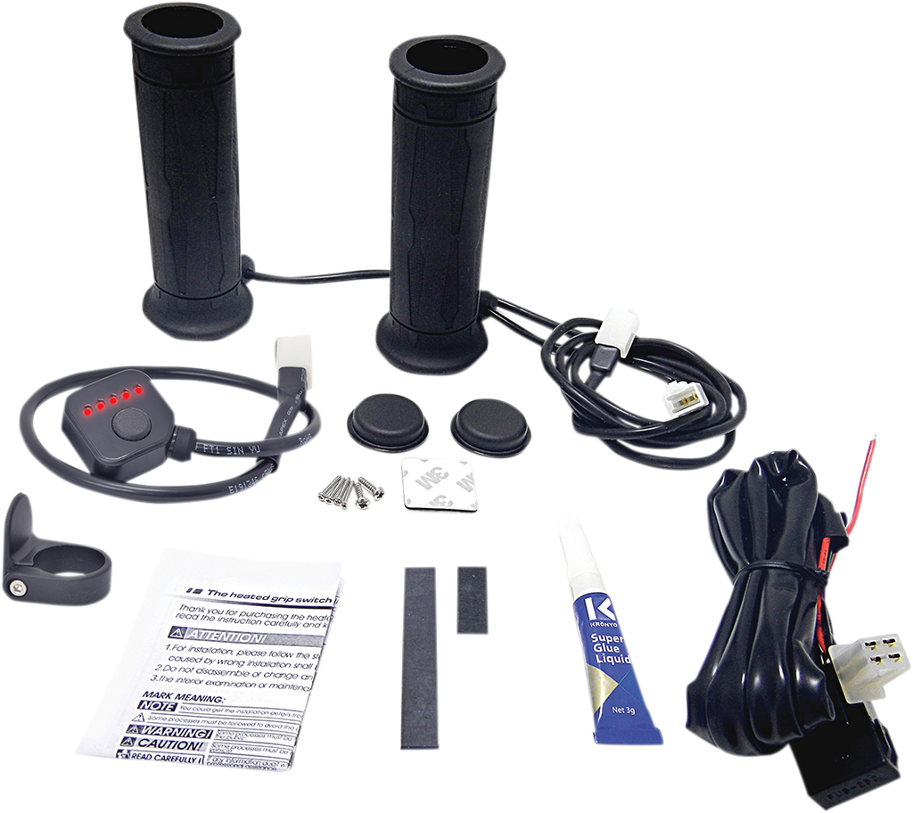 KOSO NORTH AMERICA 5 Level Twist Throttle Heated Grips - 1" AM10706G — image 1