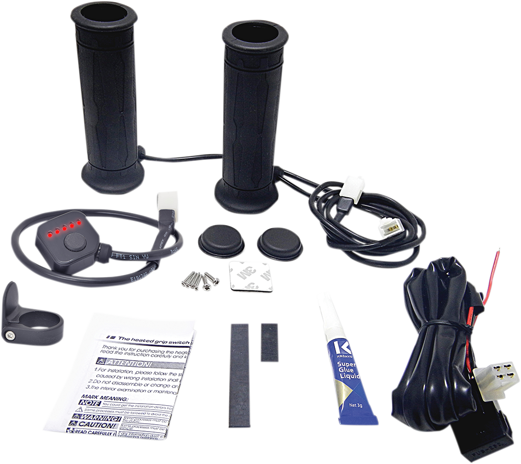 KOSO NORTH AMERICA 5 Level Twist Throttle Heated Grips - 1" AM10706G — image 1
