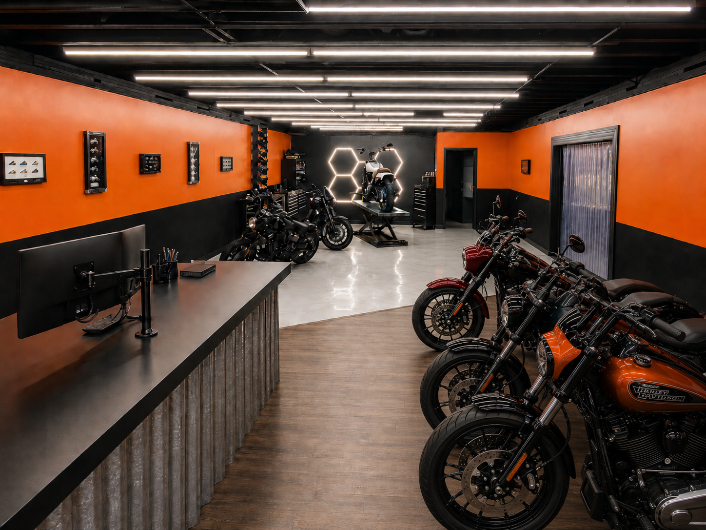 American V-Twin shop interior in Boca Raton