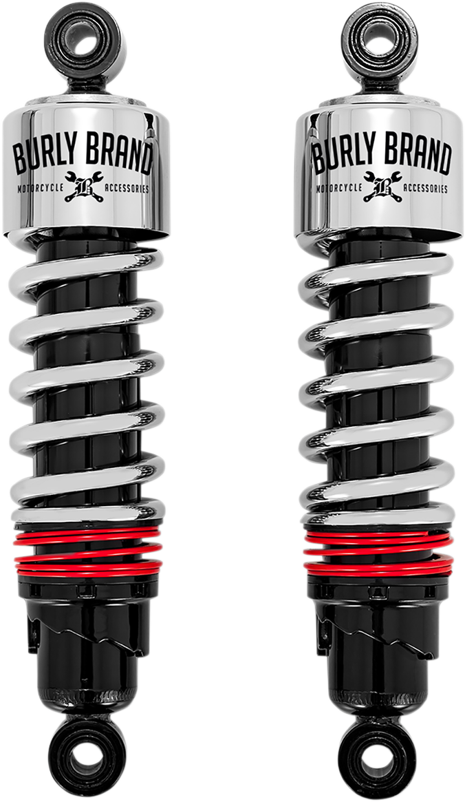 BURLY BRAND Slammer Plus Shocks - 10.5" - Chrome - FLH B28-1204 — image 1
