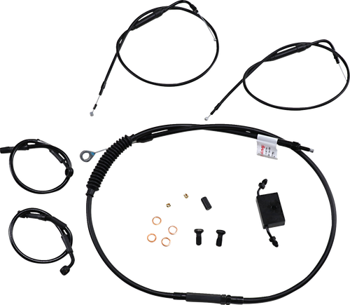 Burly Brand Extended Handlebar Cable and Brake Line Kit for Sportsters with ABS - B30-1270 — image 1