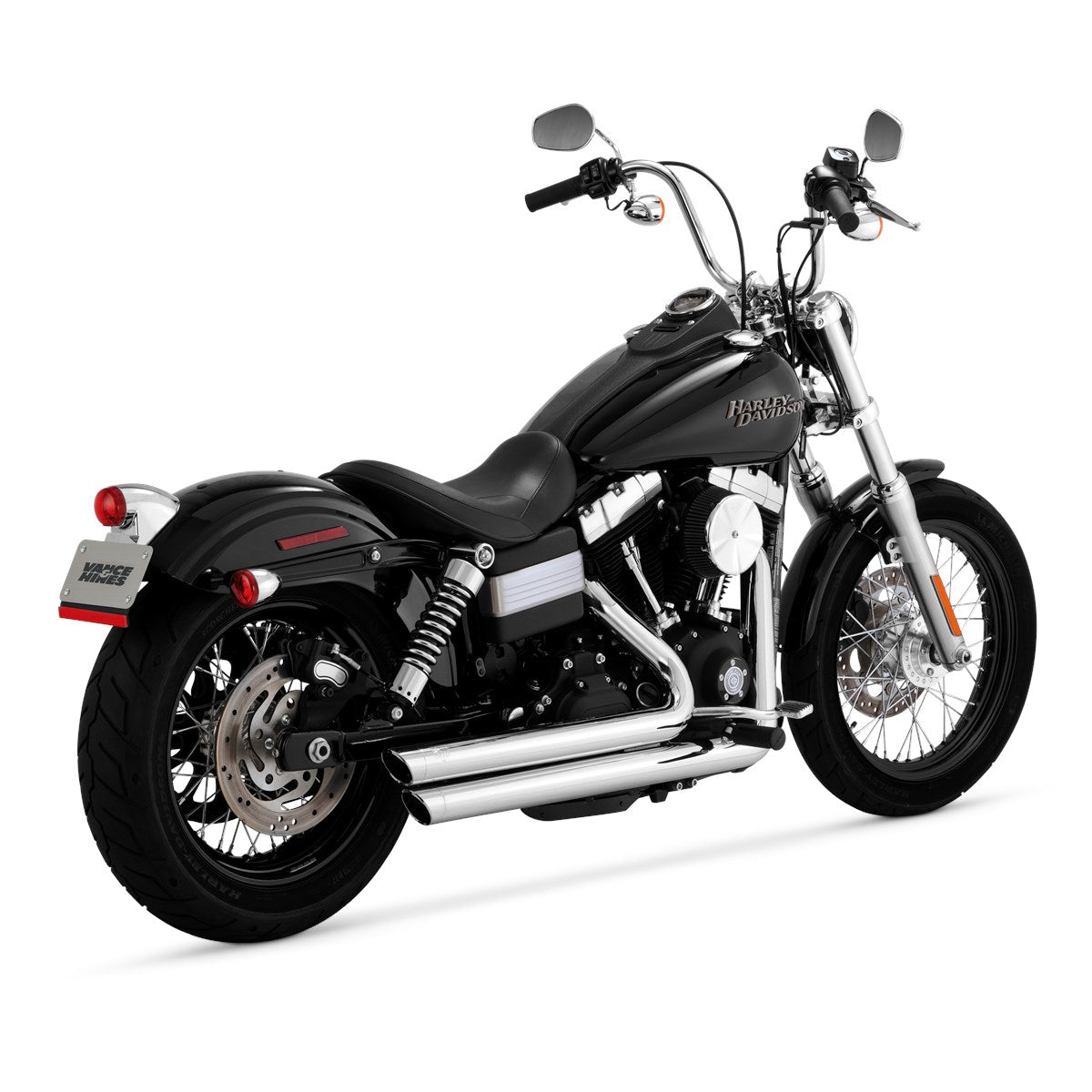 Vance & Hines Big Shots Staggered - Dyna – Chrome – 17958 — manufacturer image 1
