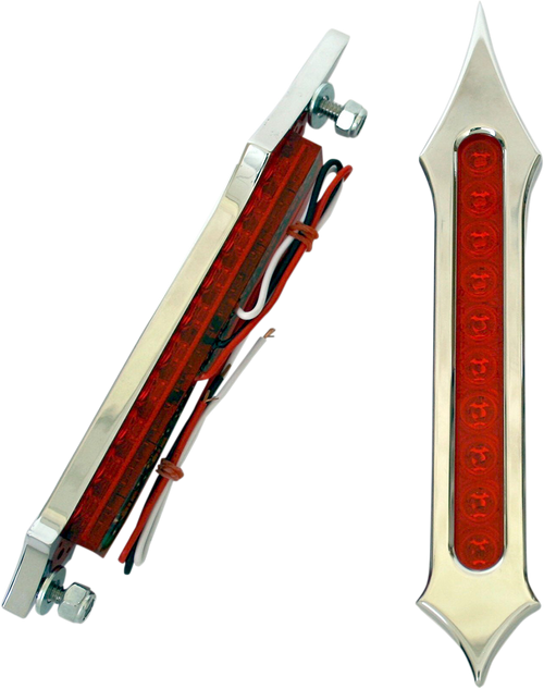 ACCUTRONIX Bag Light - Tribal Slotted - Red Lens - Chrome BL01-LSC — image 1