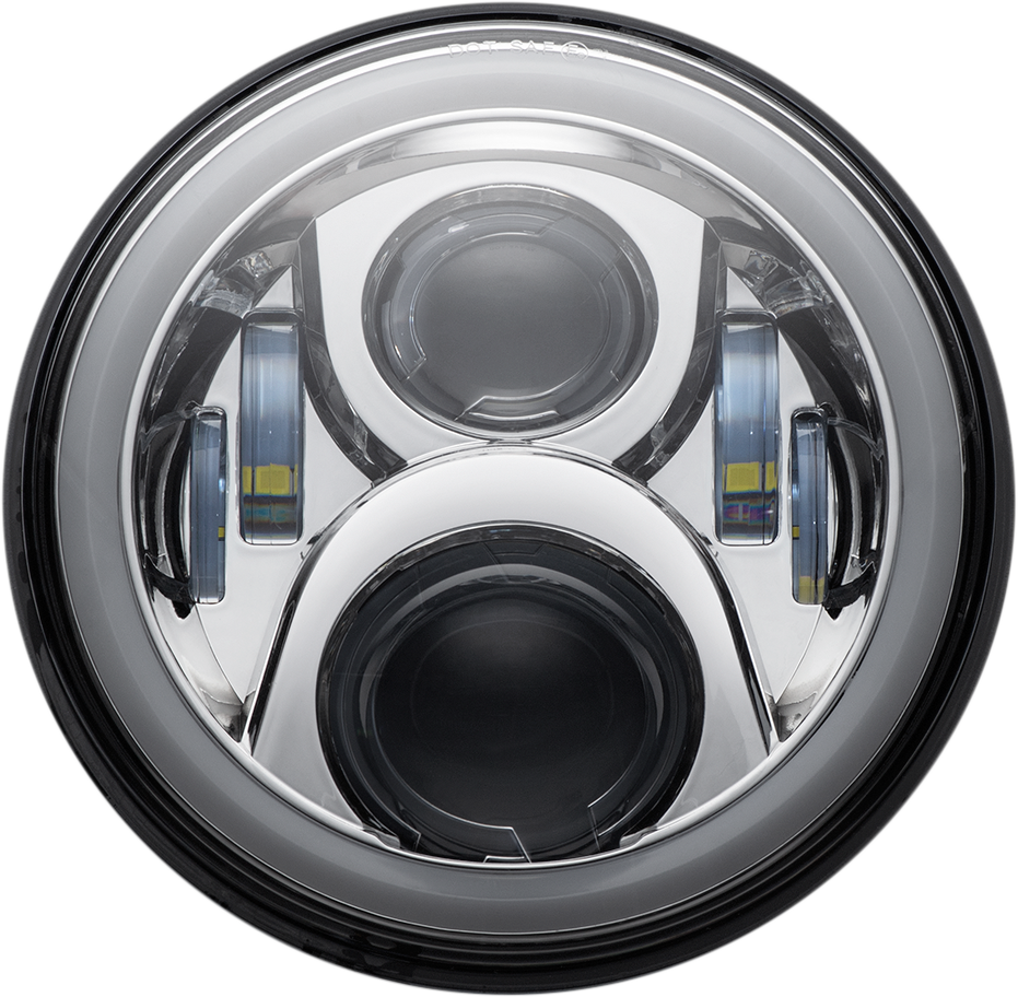 CUSTOM DYNAMICS Headlamp - 7" - LED - Chrome CD-7-13-C — image 1