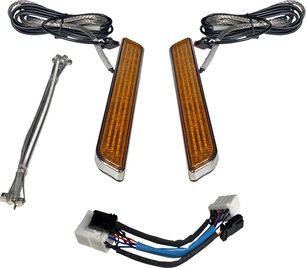 CUSTOM DYNAMICS LED Fork Light - Amber - Chrome CD-FORK-HD-AC — image 1
