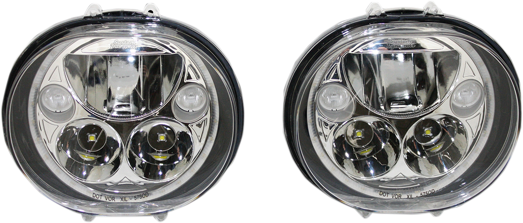 CUSTOM DYNAMICS LED Headlight - 5-3/4" - Chrome CDTB-575OV-C — image 1