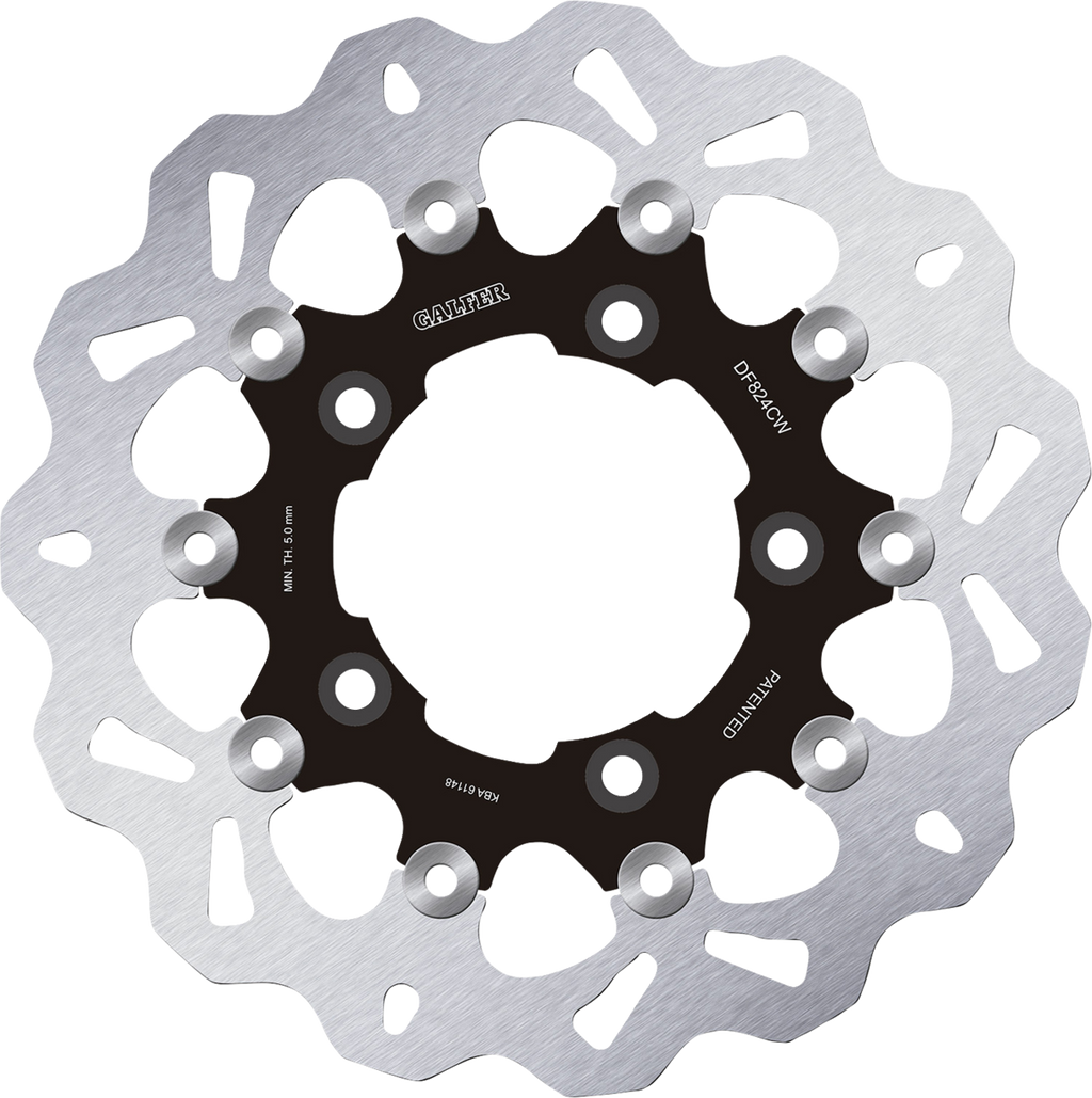 GALFER Brake Rotor - Rear - Black Carrier DF824FLW — image 1