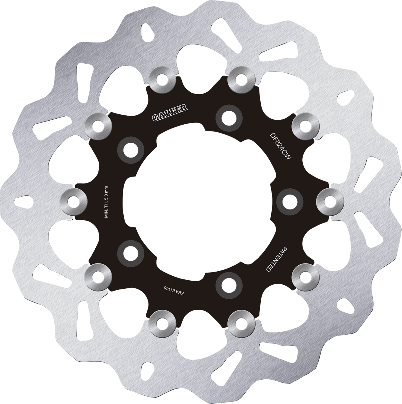 GALFER Brake Rotor - Rear - Black Carrier DF824FLW — image 1