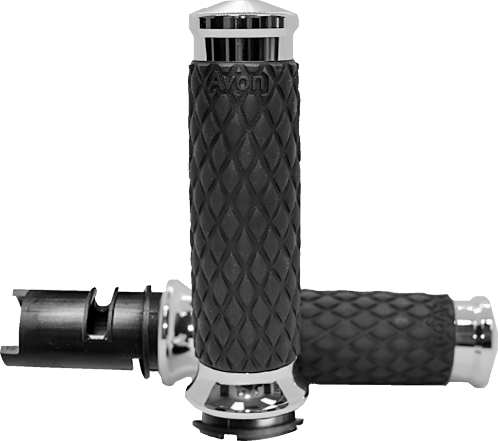 AVON GRIPS Diamond Contour Grips - Chrome - TBW DIA-60-CH-F24 — image 1