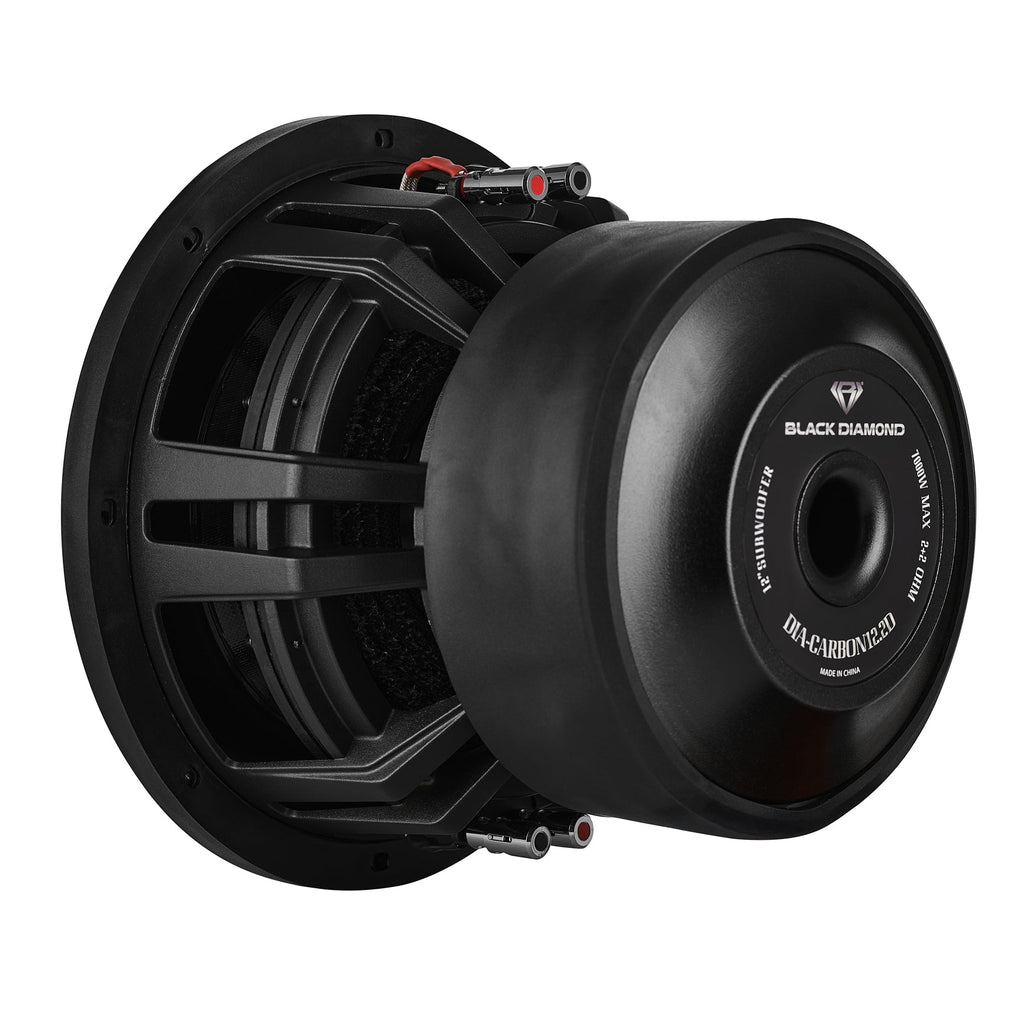 DS18 DIA-CARBON12.2D Black Diamond 12" High Excursion Subwoofer with Carbon Fiber Cone | 3500W RMS / 7000W MAX | Dual 2-Ohm Voice Coil — image 4