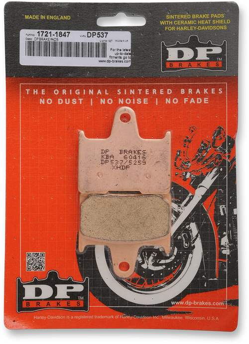DP Brakes Sintered Metal Harley/Buell Brake Pads (Rear) - DP537 — image 2