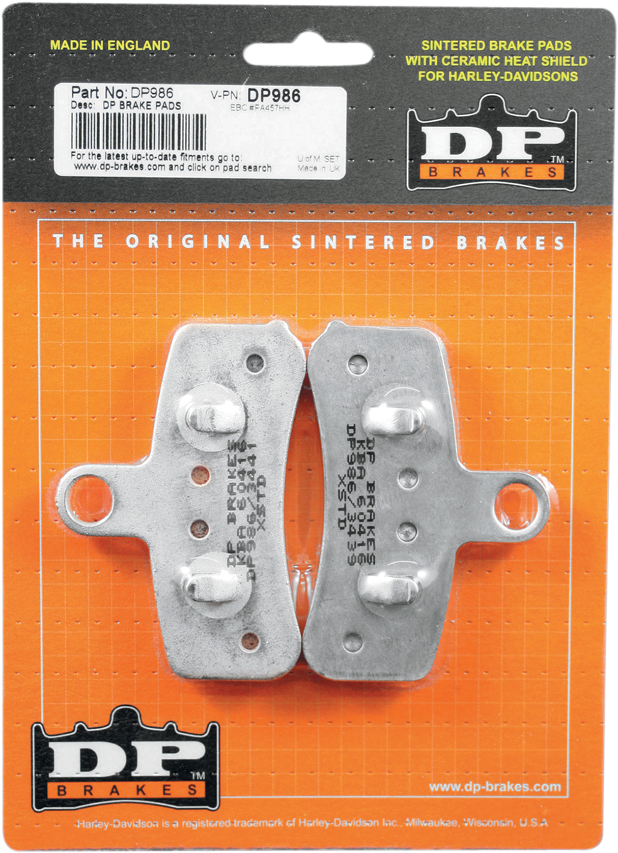 DP Brakes Sintered Metal Harley/Buell Brake Pads (Front) - DP986 — image 2
