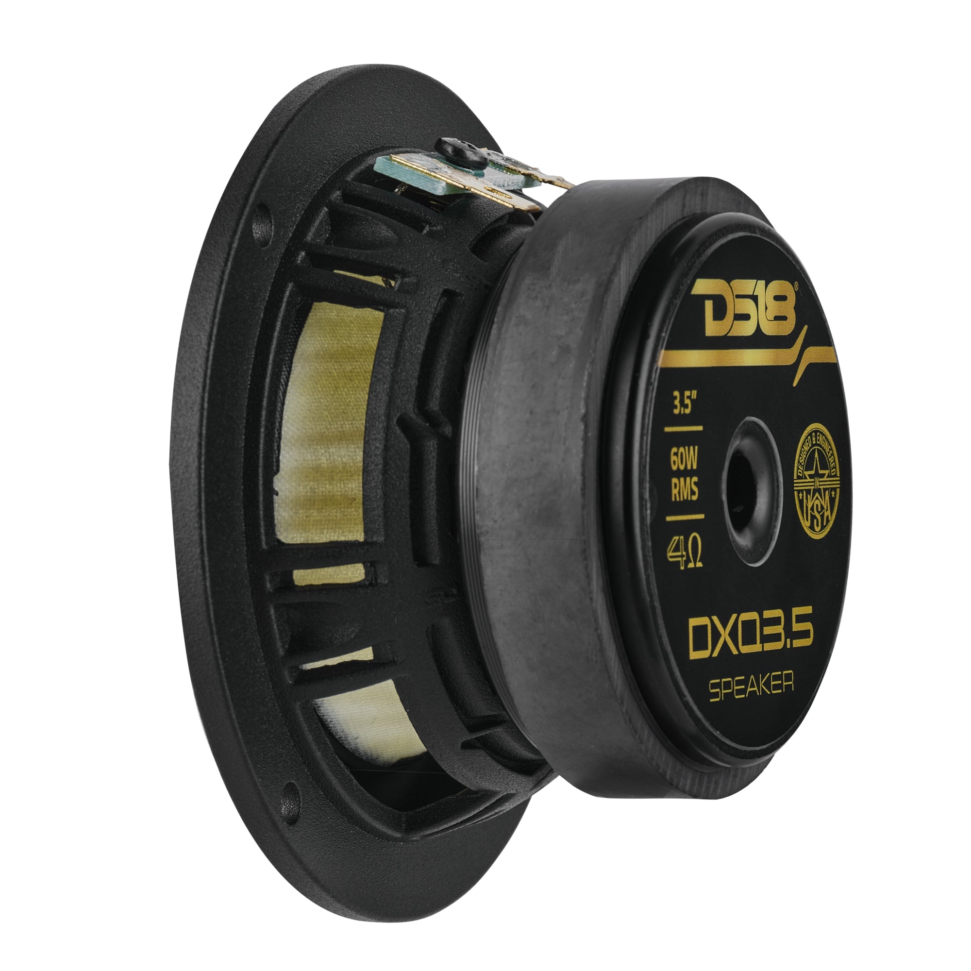DS18 DXQ3.5 DXQ 3.5” Midrange Speaker with Yellow Straw + Composite Foam Cone | 60W RMS 4-Ohm — image 4