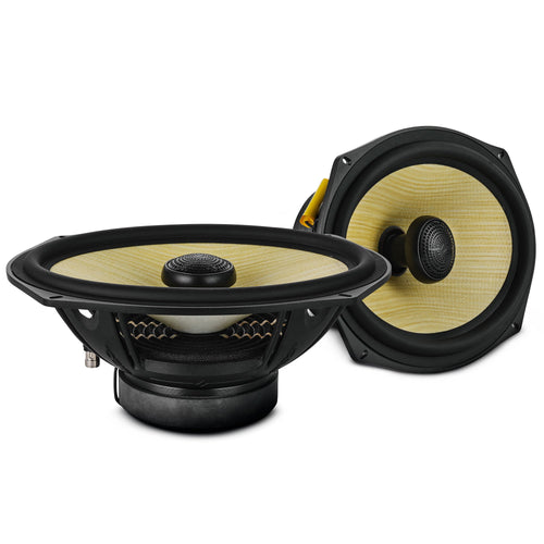 DS18 DXQ6.9CX DXQ 6x9" 2-Way Coaxial Speaker with Yellow Straw and Composite Foam Cone | 150W RMS 4-Ohm — image 1