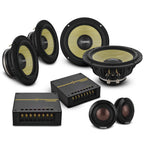 DS18 DXQ6C3N DXQ 6.5" 3-Way Component Speaker Set with Neodymium Magnet and Yellow Straw + Composite Foam Cone | | 180W RMS 4-Ohm — image 1