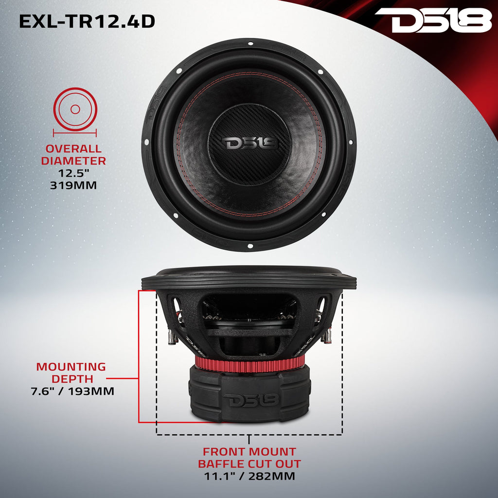 DS18 EXL-TR12.4D EXL 12” Subwoofer Dual Stack with Reinforced Cone 1500 Watts RMS 3" Dvc 4-Ohm — image 7