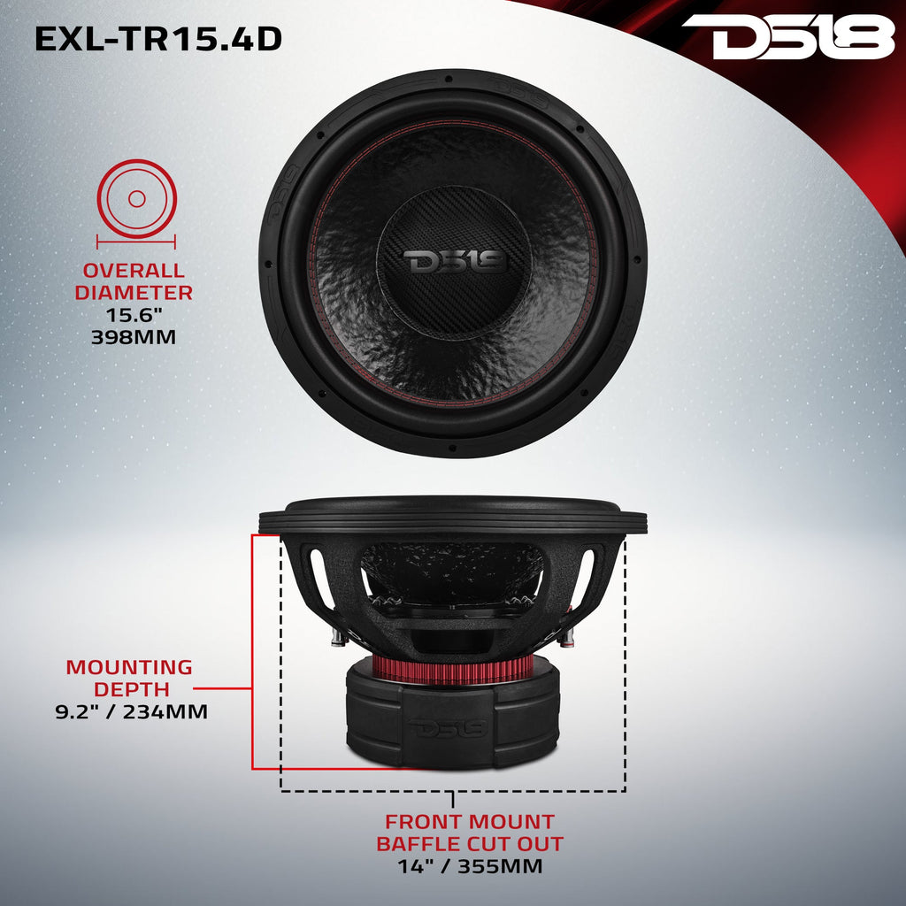 DS18 EXL-TR15.4D EXL 15” Subwoofer Triple Stack with Reinforced Cone 2500 Watts RMS 4" Dvc 4-Ohm — image 7