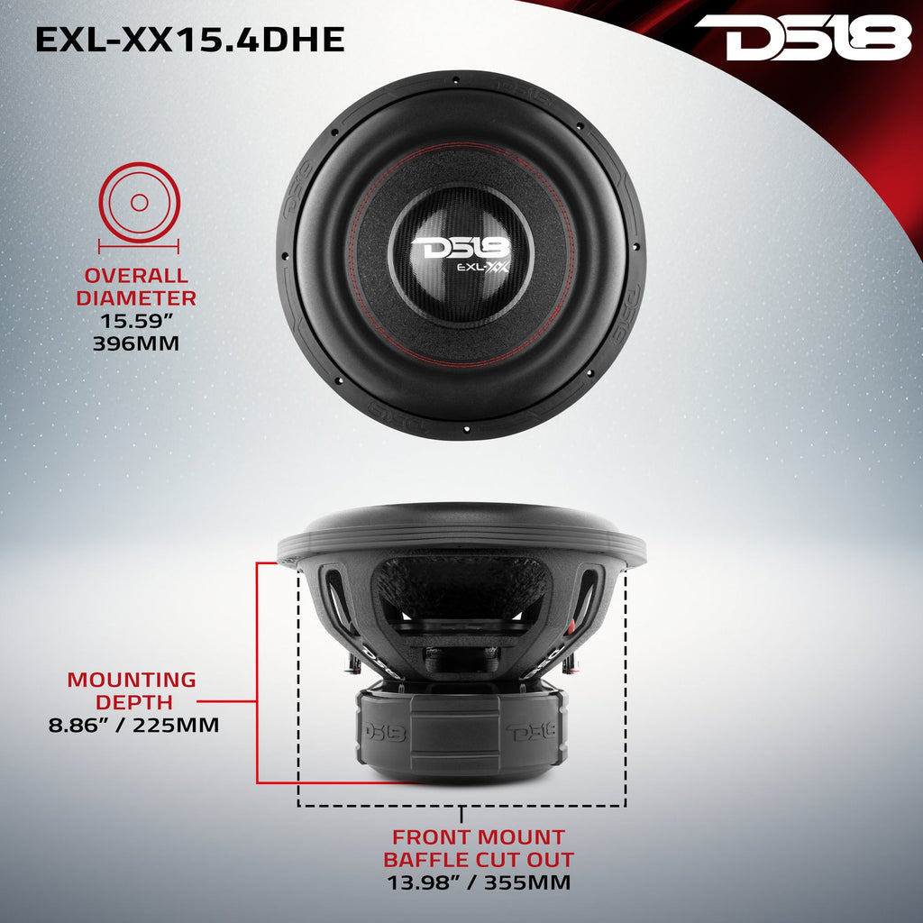 DS18 EXL-XX15.4DHE EXL XX 15" High Excursion Subwoofer 2000 Watts Rms DVC 4-Ohm — image 6