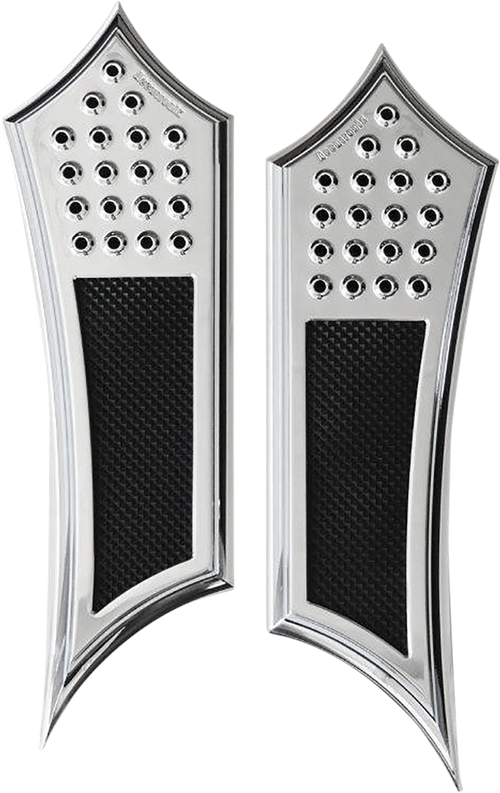 ACCUTRONIX Front Floorboards - Extended - Chrome w/ Rubber Inserts - FL FBF01-DIC — image 1