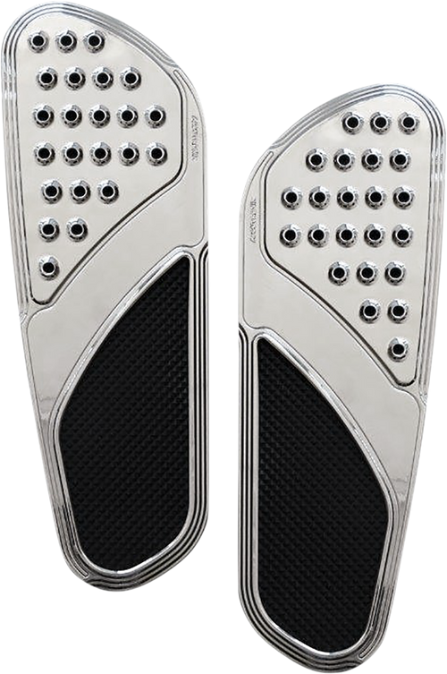 ACCUTRONIX Front Floorboards - Extended - Chrome w/ Rubber Inserts - FL FBF01-DVC — image 1