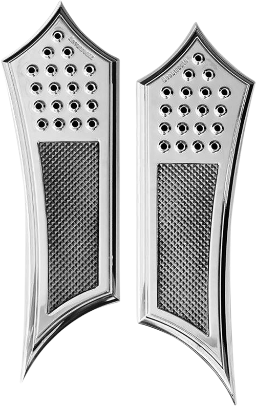 ACCUTRONIX Front Floorboards - Extended - Chrome - Knurled - FL FBF01-KDIC — image 1