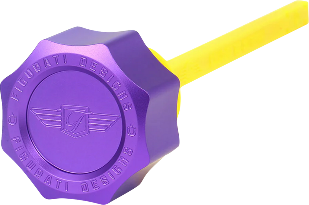 FIGURATI DESIGNS Performance Magnetic Oil Dipstick - Curved - Purple - M8 Touring/Trike — image 1
