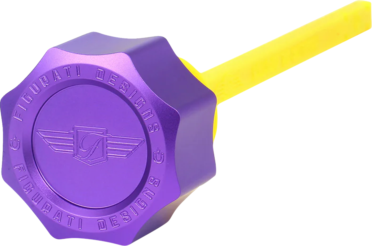 FIGURATI DESIGNS Performance Magnetic Oil Dipstick - Curved - Purple - M8 Touring/Trike — image 1