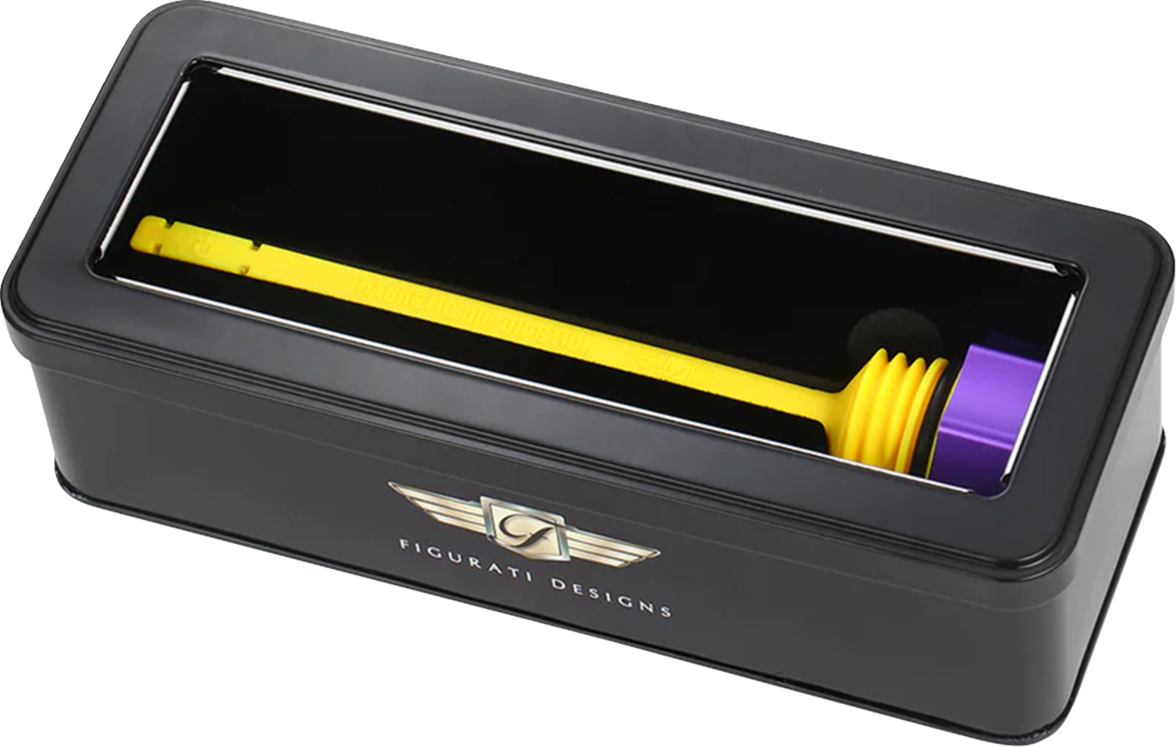 FIGURATI DESIGNS Performance Magnetic Oil Dipstick - Curved - Purple - M8 Touring/Trike — image 3