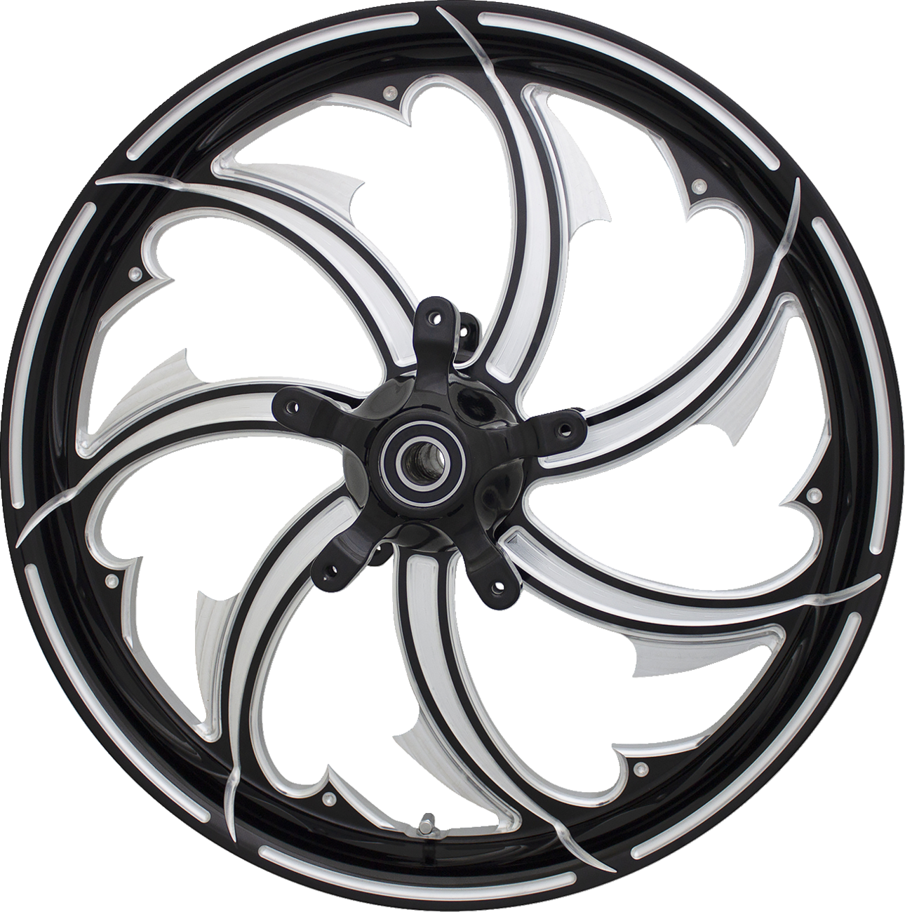 COASTAL MOTO Wheel - Fury - Rear - Single Disc/with ABS - Black Cut - 16x5.5 - FL FRY-165-BC-ABST — image 1