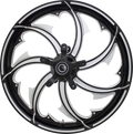 COASTAL MOTO Wheel - Fury - Rear - Single Disc/with ABS - Black Cut - 18x5.5 - FL FRY-185-BC-ABST — image 1