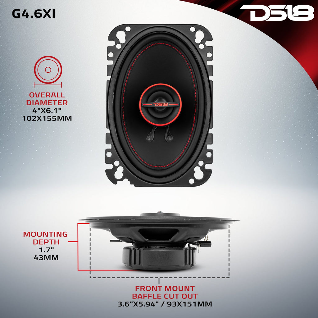 DS18 G4.6Xi GEN-X 4x6 2-Way Coaxial Speakers 45 Watts Rms 4-Ohm — image 7