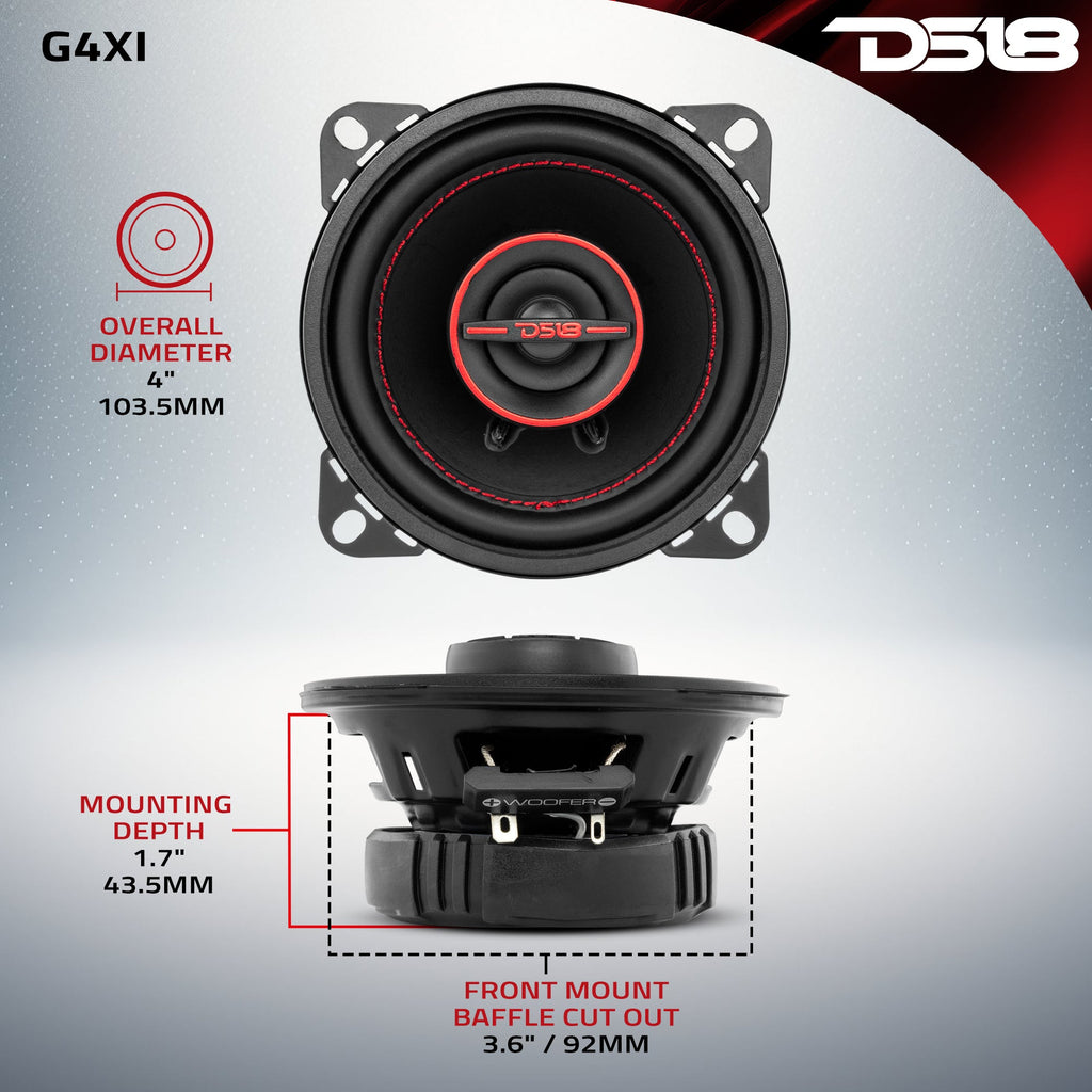 DS18 G4Xi GEN-X 4" 2-Way Coaxial Speakers 40 Watts Rms 4-Ohm — image 8