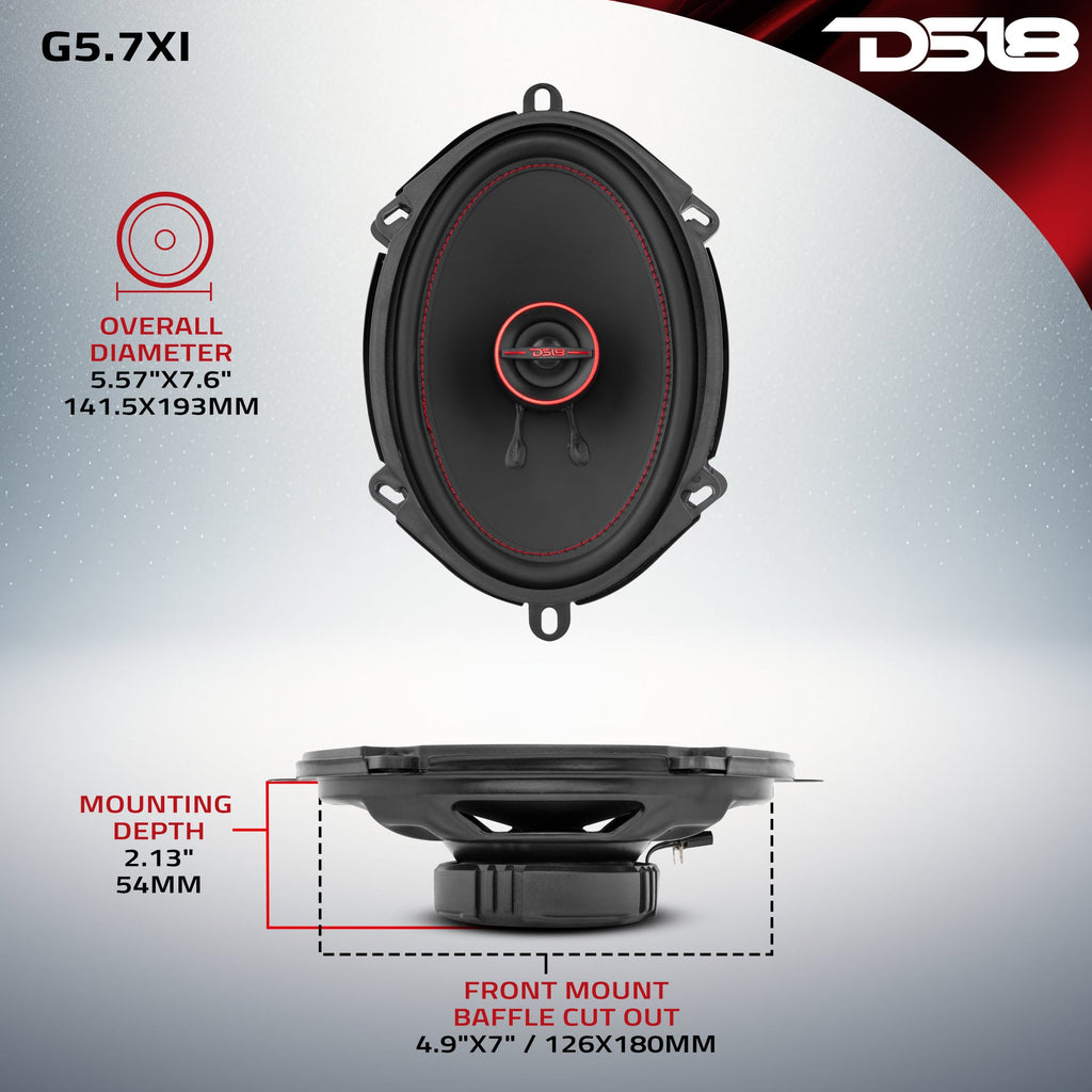 DS18 G5.7Xi GEN-X 5x7" 2-Way Coaxial Speakers 50 Watts Rms 4-Ohm — image 7