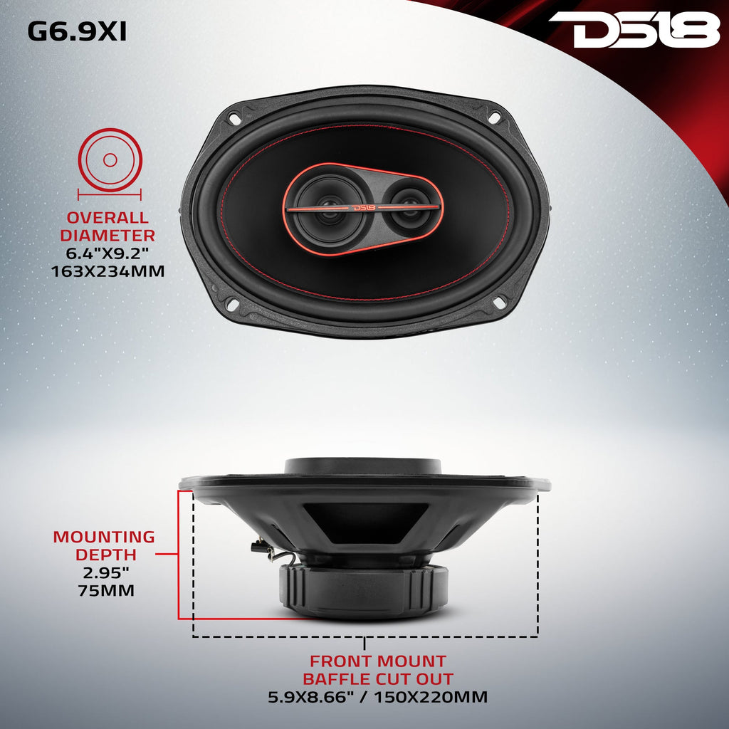 DS18 G6.9Xi GEN-X 6x9" 3-Way Coaxial Speakers | 60W RMS 4-Ohm — image 7