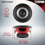 DS18 GEN-X104D GEN-X 10" Subwoofer 400 Watts Rms DVC 4-Ohm — image 6