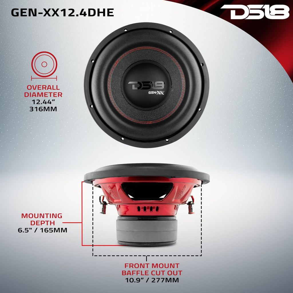 DS18 GEN-XX12.4DHE GEN-XX 12" High Excursion Subwoofer Double Stacked Magnets 600 Watts Rms DVC 4-Ohm — image 6