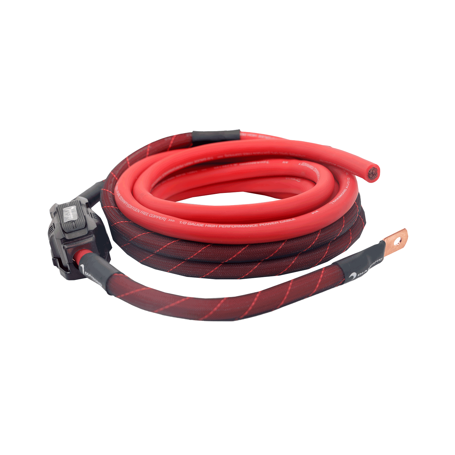 Diamond Audio HX02 2-Channel 0 Gauge Amplifier Installation Kit W/ RCA Interconnect and 20 ft Speaker Cable — image 1