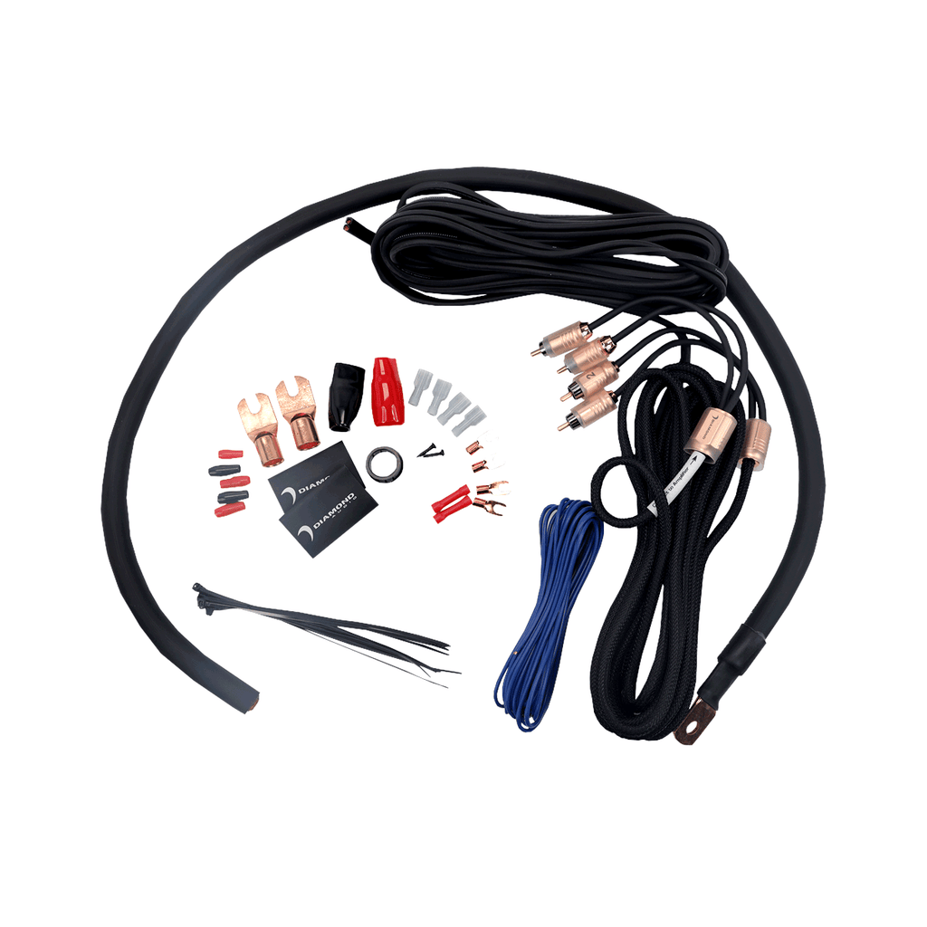 Diamond Audio HX02 2-Channel 0 Gauge Amplifier Installation Kit W/ RCA Interconnect and 20 ft Speaker Cable — image 3