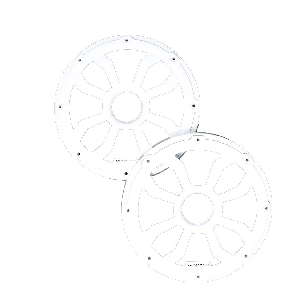 Diamond Audio HXM8FWW 8" Flush Mount Speaker Grills, Pair (White) — image 1