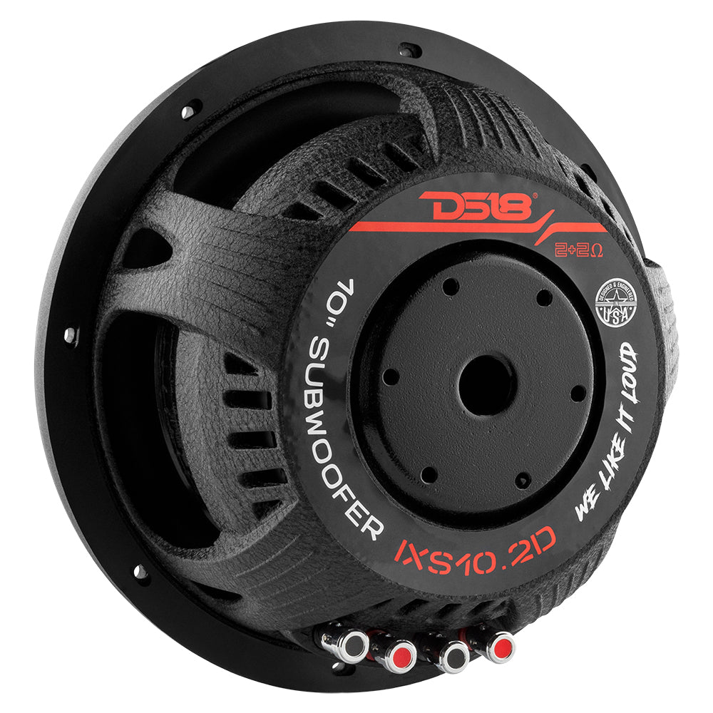 DS18 IXS10.2D IXS Shallow-Mount 10" Fiber Glass Subwoofer 600 Watts Rms DVC 2-Ohm — image 3