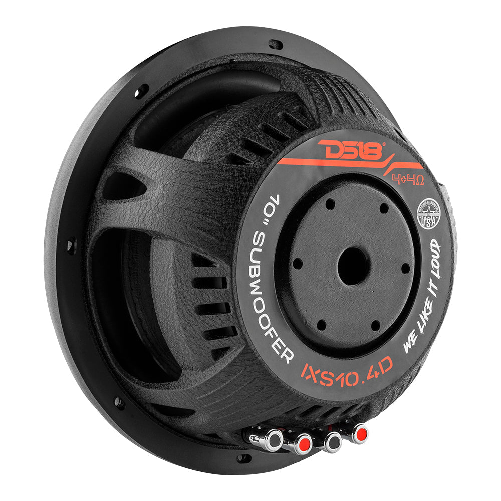DS18 IXS10.4D IXS Shallow-Mount 10" Fiber Glass Subwoofer 600 Watts Rms DVC 4-Ohm — image 3
