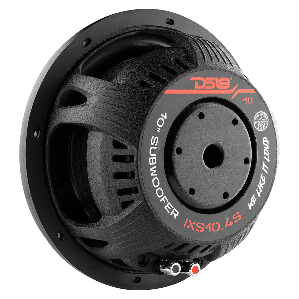 DS18 IXS10.4S IXS Shallow-Mount 10" Fiber Glass Subwoofer 600 Watts Rms SVC 4-Ohm — image 3
