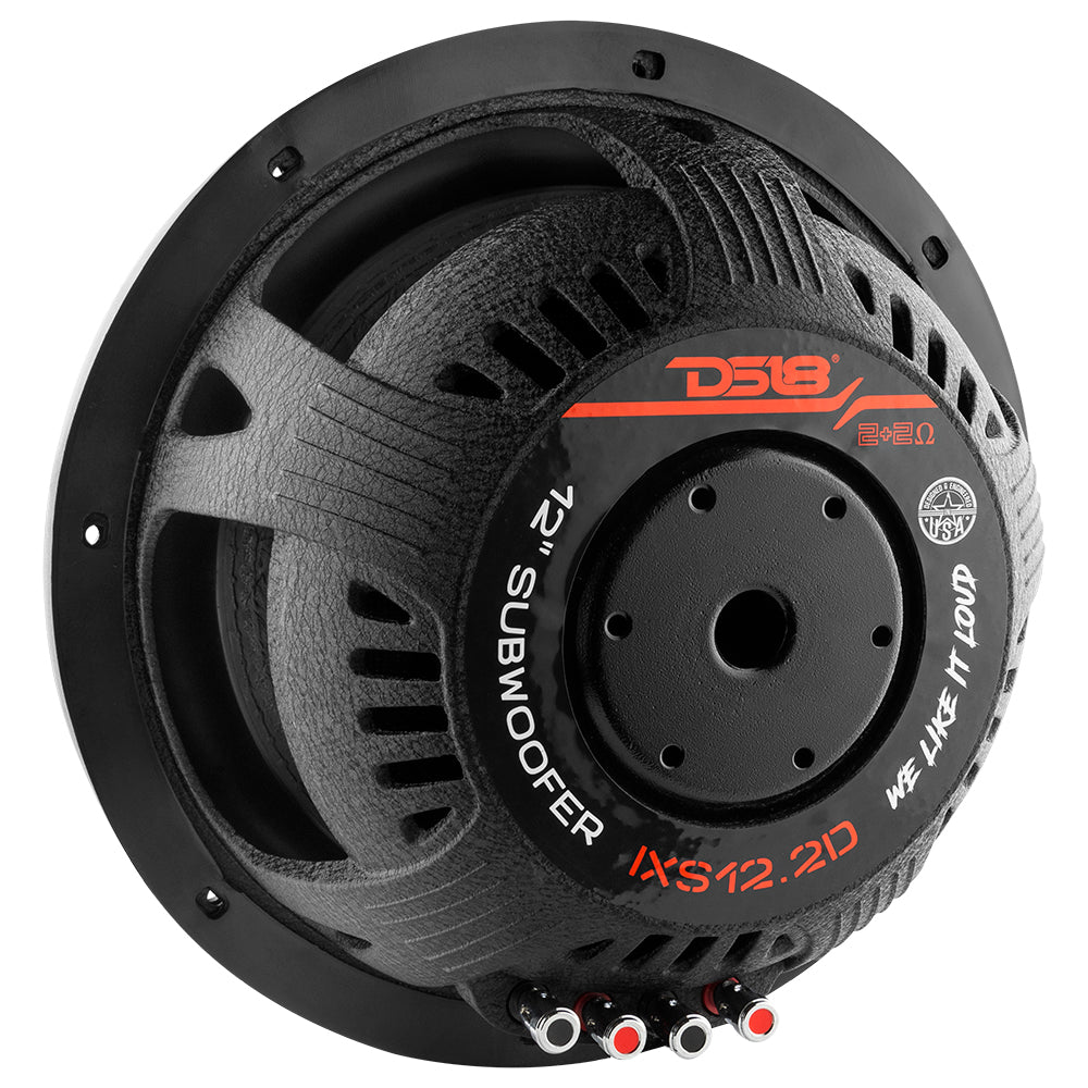 DS18 IXS12.2D IXS Shallow-Mount 12" Fiber Glass Subwoofer 800 Watts Rms DVC 2-Ohm — image 3