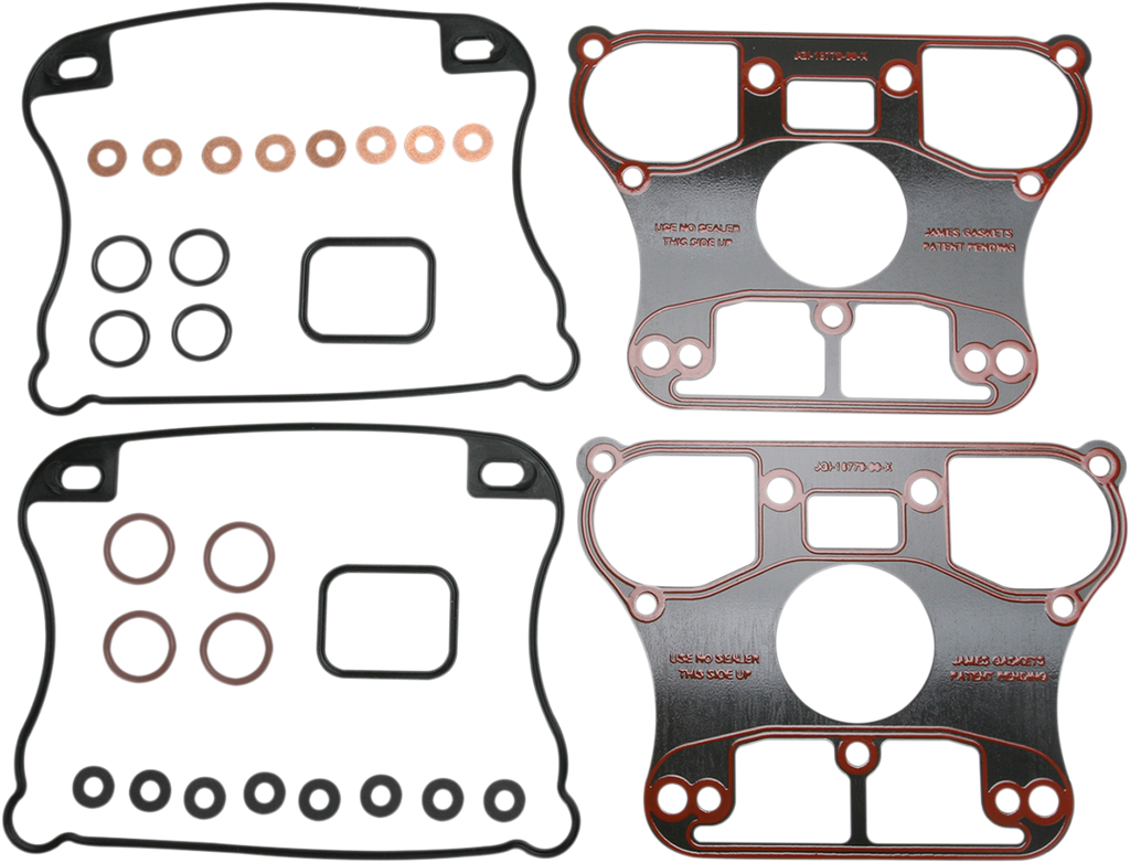 JAMES GASKET Rubber Rocker Box gasket Kit with RCM Base Gaskets - '04-'06 Sportster JGI-17030-04-X — image 1