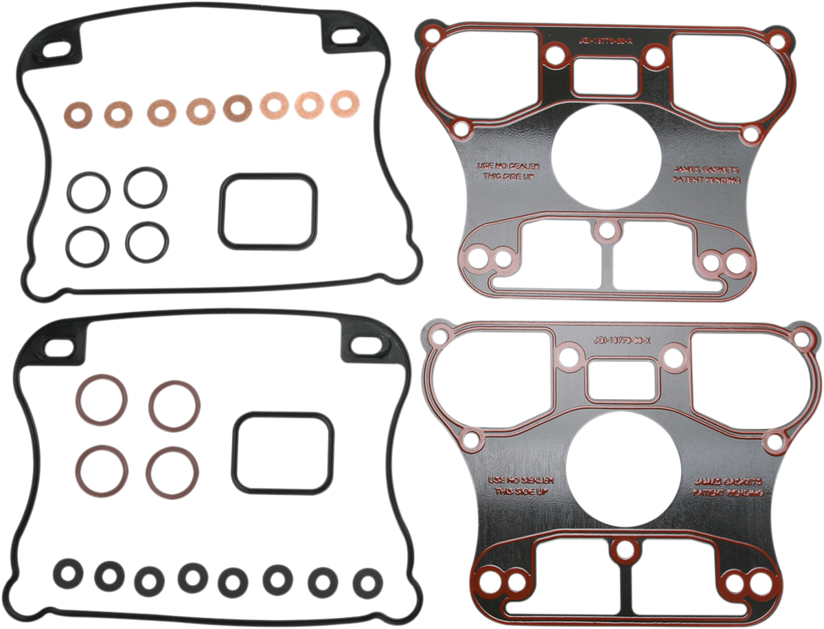 JAMES GASKET Rubber Rocker Box gasket Kit with RCM Base Gaskets - '04-'06 Sportster JGI-17030-04-X — image 1