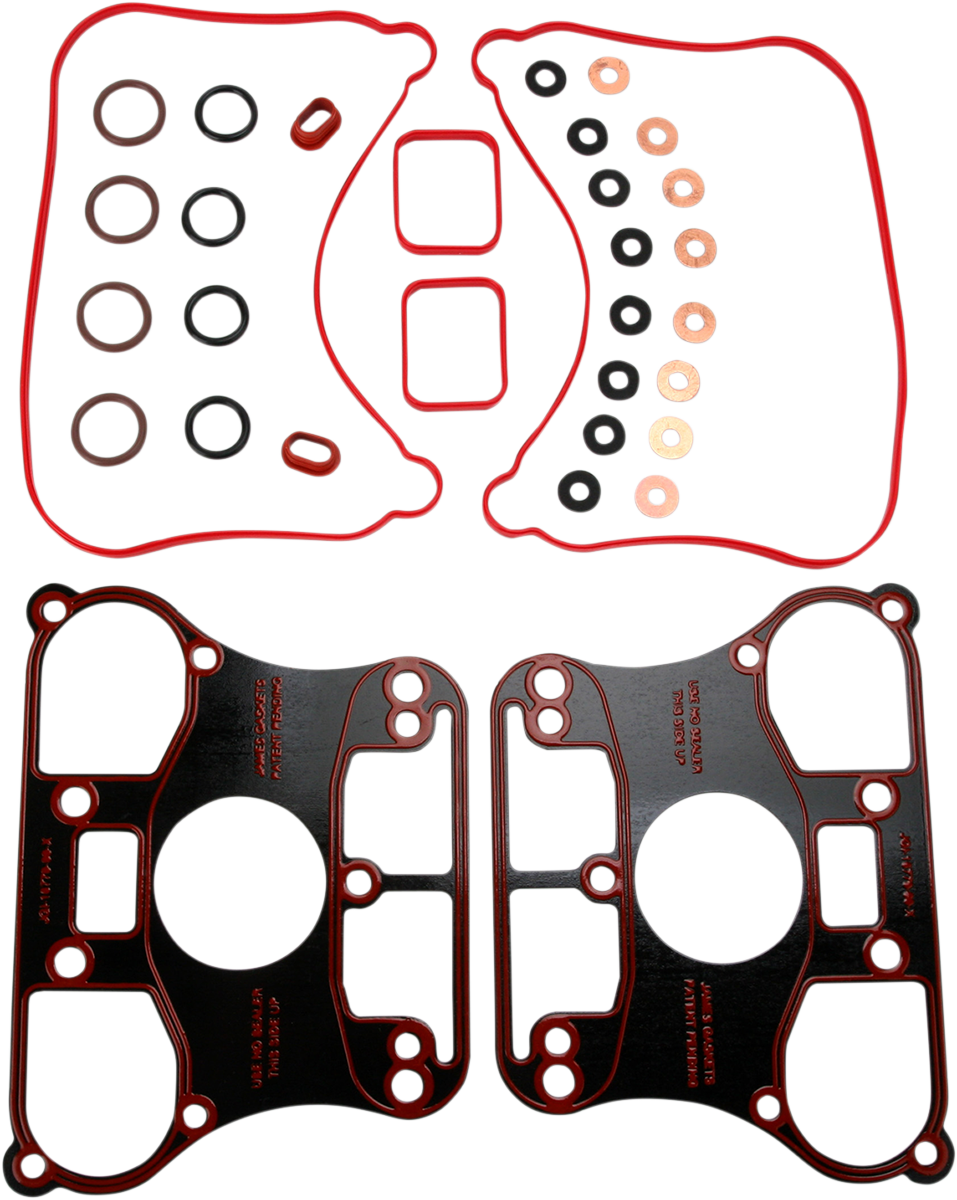JAMES GASKET Rubber Rocker Box gasket Kit with RCM Base Gaskets - '04-'06 Sportster JGI-17030-04-X — image 2