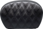 LE PERA Sissy Bar Pad - Large - Vinyl - Double Diamond - Shiny Black L-SBP01DD-SH — image 1