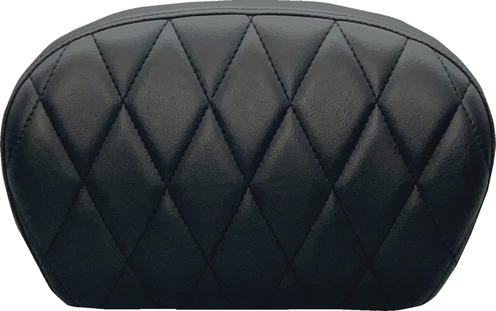 LE PERA Sissy Bar Pad - Large - Vinyl - Single Diamond - Dull Black L-SBP01DM-DULL — image 1