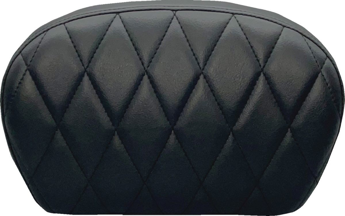 LE PERA Sissy Bar Pad - Large - Vinyl - Single Diamond - Dull Black L-SBP01DM-DULL — image 1