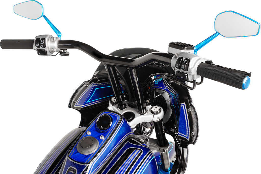LA CHOPPERS Kage Fighter Welded Straight-Riser Handlebar - One Piece - 12" - Black LA-7337-12B — image 2